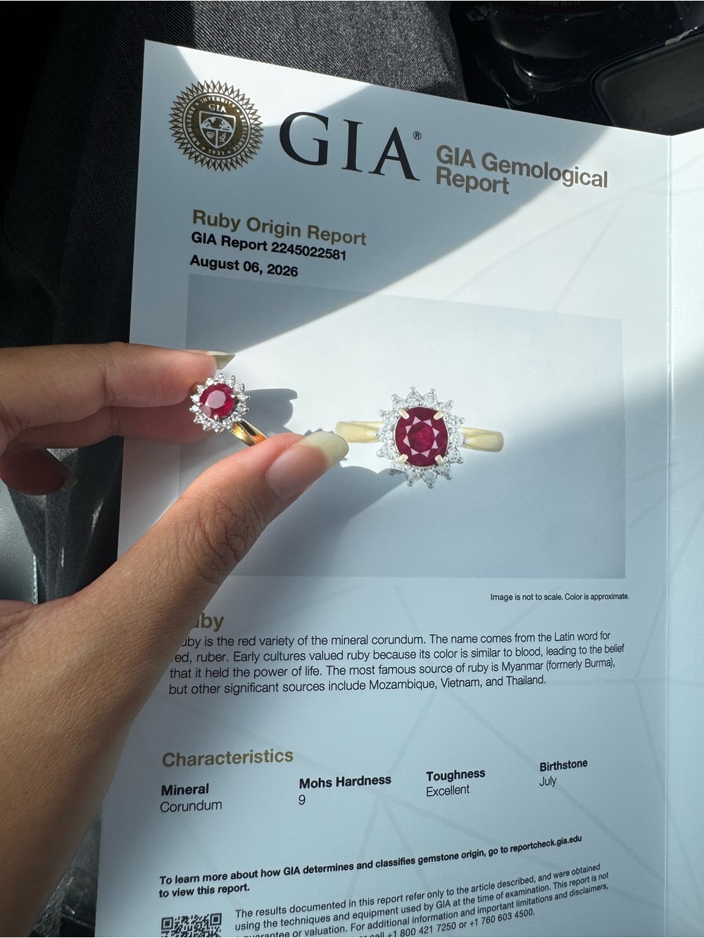 GIA certified Burma Pegion Blood untreated Ruby 18k gold ring